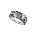 thumbnail image 1 of FB Jewels 10k White Gold Womens Brown Diamond Cocktail Band Ring 7/8 Cttw, 1 of 1