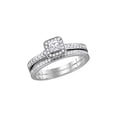 thumbnail image 1 of FB Jewels 10k White Gold Womens Princess Diamond Bridal Wedding Engagement Ring Band Set 3/4 Cttw, 1 of 1
