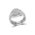 thumbnail image 1 of FB Jewels 10k White Gold Womens Round Diamond Cluster Bridal Wedding Engagement Ring Band Set 3/8 Cttw, 1 of 3