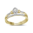 thumbnail image 1 of FB Jewels 10k Yellow Gold Marquise Diamond Bridal Wedding Ring Band Set 1/5 Cttw Size 8, 1 of 3