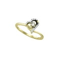 thumbnail image 1 of FB Jewels 10k Yellow Gold Round Diamond Womens Heart Promise Bridal Engagement Ring 1/10 Cttw, 1 of 1