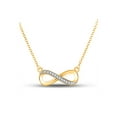 thumbnail image 1 of FB Jewels 10k Yellow Gold White Round Diamond Infinity Love Pendant Necklace 1/20 Cttw, 1 of 1