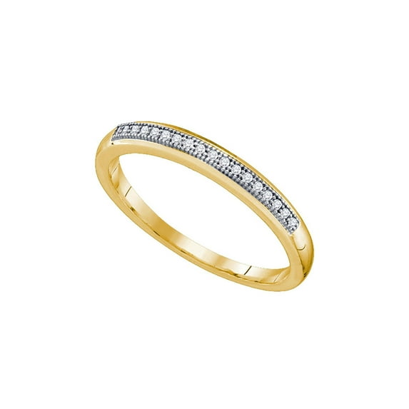 FB Jewels 10k Yellow Gold Womens Round Diamond Bridal Wedding Anniversary Band 1/20 Cttw Size 8