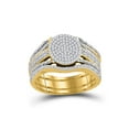 thumbnail image 1 of FB Jewels 10k Yellow Gold Womens Round Diamond Cluster Bridal Wedding Engagement Ring Band Set 3/8 Cttw, 1 of 3