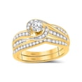 thumbnail image 1 of FB Jewels 10k Yellow Gold Womens Round Diamond Swirl Bridal Wedding Engagement Ring Band Set 1/2 Cttw, 1 of 1