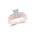 thumbnail image 1 of FB Jewels 10kt Rose Gold Round Diamond Cluster Bridal Wedding Engagement Ring 1/2 Cttw Size 6.5, 1 of 4