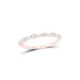 thumbnail image 1 of FB Jewels 10kt Rose Gold Womens Round Baguette Diamond Stackable Band Ring 3/8 Cttw, 1 of 1