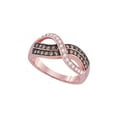 thumbnail image 1 of FB Jewels 10kt Rose Gold Womens Round Brown Diamond Crossover Band Ring 1/2 Cttw, 1 of 1