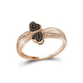 thumbnail image 1 of FB Jewels 10kt Rose Gold Womens Round Brown Diamond Heart Ring 1/10 Cttw, 1 of 1