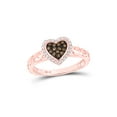 thumbnail image 1 of FB Jewels 10kt Rose Gold Womens Round Brown Diamond Heart Ring 1/4 Cttw, 1 of 2