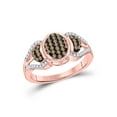 thumbnail image 1 of FB Jewels 10kt Rose Gold Womens Round Brown Diamond Oval Cluster Ring 1/3 Cttw Size 7, 1 of 1