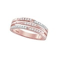 thumbnail image 1 of FB Jewels 10kt Rose Gold Womens Round Diamond 3-row Band Ring 1/5 Cttw, 1 of 1