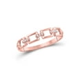 thumbnail image 1 of FB Jewels 10kt Rose Gold Womens Round Diamond Chain Link Stackable Band Ring .03 Cttw, 1 of 1