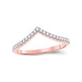 thumbnail image 1 of FB Jewels 10kt Rose Gold Womens Round Diamond Chevron Stackable Band Ring 1/5 Cttw, 1 of 1