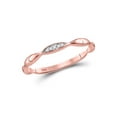 thumbnail image 1 of FB Jewels 10kt Rose Gold Womens Round Diamond Contour Stackable Band Ring .02 Cttw, 1 of 1