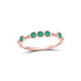 thumbnail image 1 of FB Jewels 10kt Rose Gold Womens Round Emerald Dot Stackable Band Ring 1/20 Cttw, 1 of 4