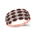 thumbnail image 1 of FB Jewels 10kt Rose Gold Womens Round Red Color Enhanced Diamond Band Ring 1/3 Cttw, 1 of 1