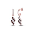 thumbnail image 1 of FB Jewels 10kt Rose Gold Womens Round Red Color Enhanced Diamond Dangle Earrings 1/3 Cttw, 1 of 1