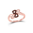 thumbnail image 1 of FB Jewels 10kt Rose Gold Womens Round Red Color Enhanced Diamond Heart Ring 1/20 Cttw Size 7, 1 of 1