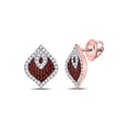 thumbnail image 1 of FB Jewels 10kt Rose Gold Womens Round Red Color Enhanced Diamond Stud Cluster Spade Earrings 3/8 Cttw, 1 of 1