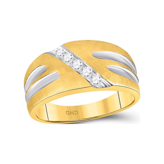 FB Jewels 10kt Two-tone Gold Mens Round Diamond Band Ring 1/4 Cttw