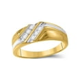 thumbnail image 1 of FB Jewels 10kt Two-tone Gold Mens Round Diamond Wedding Band Ring 1/8 Cttw, 1 of 2