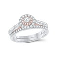thumbnail image 1 of FB Jewels 10kt Two-tone Gold Womens Round Diamond Bridal Wedding Engagement Ring Band Set 1/2 Cttw, 1 of 4