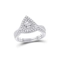 thumbnail image 1 of FB Jewels 10kt Two-tone Gold Womens Round Diamond Bridal Wedding Engagement Ring Band Set 1/2 Cttw, 1 of 4