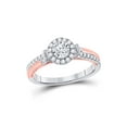 thumbnail image 1 of FB Jewels 10kt Two-tone Gold Womens Round Diamond Halo Bridal Wedding Engagement Ring 1/2 Cttw, 1 of 1