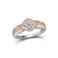 thumbnail image 1 of FB Jewels 10kt Two-tone Gold Womens Round Diamond Rope Rose-tone Band Ring 1/5 Cttw Size 6.5, 1 of 2