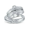 thumbnail image 1 of FB Jewels 10kt White Gold His Hers Round Diamond Solitaire Matching Bridal Wedding Ring Band Set 1/3 Cttw, 1 of 1