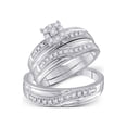 thumbnail image 1 of FB Jewels 10kt White Gold His Hers Round Diamond Solitaire Matching Wedding Set 1/3 Cttw Size 6, 1 of 1