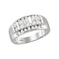 thumbnail image 1 of FB Jewels 10kt White Gold Mens Round Channel-set Diamond Raised Wedding Band 1 Cttw .5 Size 10.5, 1 of 1