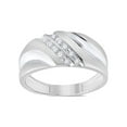thumbnail image 1 of FB Jewels 10kt White Gold Mens Round Diamond 2-row Wedding Anniversary Band Ring 1/8 Cttw Size 10, 1 of 1