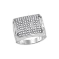 thumbnail image 1 of FB Jewels 10kt White Gold Mens Round Diamond Domed Square Cluster Ring 1.00 Cttw, 1 of 1