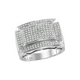 thumbnail image 1 of FB Jewels 10kt White Gold Mens Round Diamond Flared Rectangle Fashion Ring 1/2 Cttw, 1 of 1