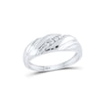 thumbnail image 1 of FB Jewels 10kt White Gold Mens Round Diamond Wedding Band Ring 1/10 Cttw, 1 of 1