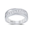 thumbnail image 1 of FB Jewels 10kt White Gold Mens Round Diamond Wedding Band Ring 1/2 Cttw Size 10, 1 of 4