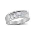 thumbnail image 1 of FB Jewels 10kt White Gold Mens Round Diamond Wedding Band Ring 1/4 Cttw Size 8.5, 1 of 1