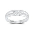 thumbnail image 1 of FB Jewels 10kt White Gold Mens Round Diamond Wedding Band Ring 1/8 Cttw Size 8, 1 of 4