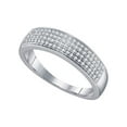 thumbnail image 1 of FB Jewels 10kt White Gold Mens Round Pave-set Diamond Wedding Band Ring 1/4 Cttw, 1 of 1