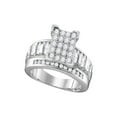 thumbnail image 1 of FB Jewels 10kt White Gold Round Diamond Bridal Wedding Engagement Ring 1 Cttw Size 8, 1 of 1