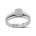 thumbnail image 1 of FB Jewels 10kt White Gold Round Diamond Bridal Wedding Ring Band Set 1/10 Cttw Size 9, 1 of 1