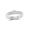 thumbnail image 1 of FB Jewels 10kt White Gold Round Diamond Bridal Wedding Ring Band Set 1/8 Cttw Size 9, 1 of 4