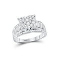 thumbnail image 1 of FB Jewels 10kt White Gold Round Diamond Heart Bridal Wedding Engagement Ring 1 Cttw Size 6, 1 of 1