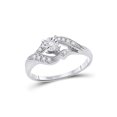 thumbnail image 1 of FB Jewels 10kt White Gold Round Diamond Solitaire Bridal Wedding Engagement Ring 1/6 Cttw Size 7, 1 of 1