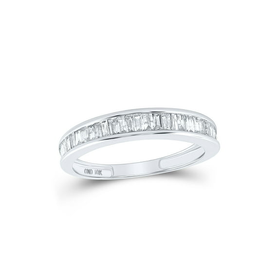 FB Jewels 10kt White Gold Womens Baguette Diamond Wedding Band 1/2 Cttw Size 8.5