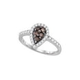 thumbnail image 1 of FB Jewels 10kt White Gold Womens Brown Diamond Cluster Ring 1/2 Cttw, 1 of 1