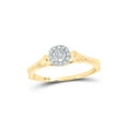 thumbnail image 1 of FB Jewels 10kt White Gold Womens Princess Brown Diamond Square Cluster Halo Ring 1/4 Cttw, 1 of 1