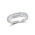 thumbnail image 1 of FB Jewels 10kt White Gold Womens Princess Diamond Single Row Wedding Band 1/4 Cttw Size 8, 1 of 2